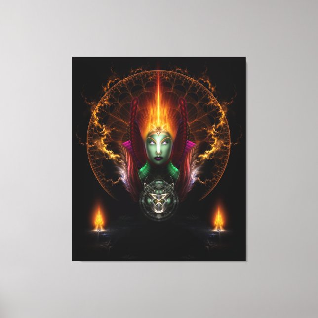 Composición De Arte Fractal De La Reina De Fuego D (Anverso)