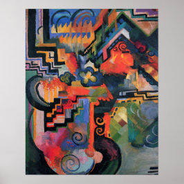 Composición de colores de August Macke, arte vinta