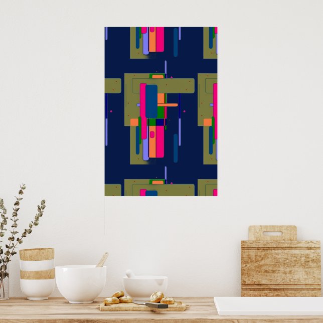 Composición de obra de arte abstracta (Cocina)
