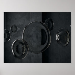 Composición de Orbe de Vidrio Oscuro Arte de Pared
