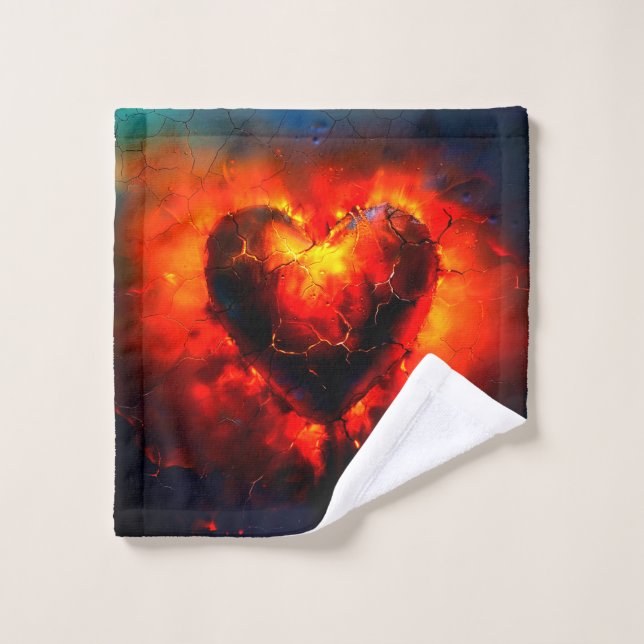 Composición dramática de corazón de fuego (Toallita)
