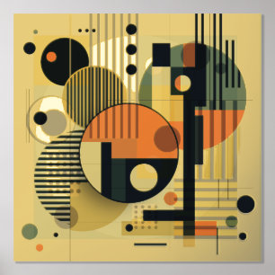 Composición geométrica moderna 3 impresiones de Re