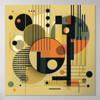 Composición geométrica moderna 3 impresiones de Re