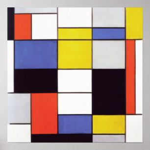 Composición Mondriana de Piet Resumen Arte Geométr