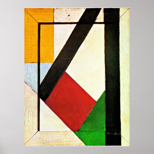 Composición, obra de arte famosa de Theo van Doesb (Frente)
