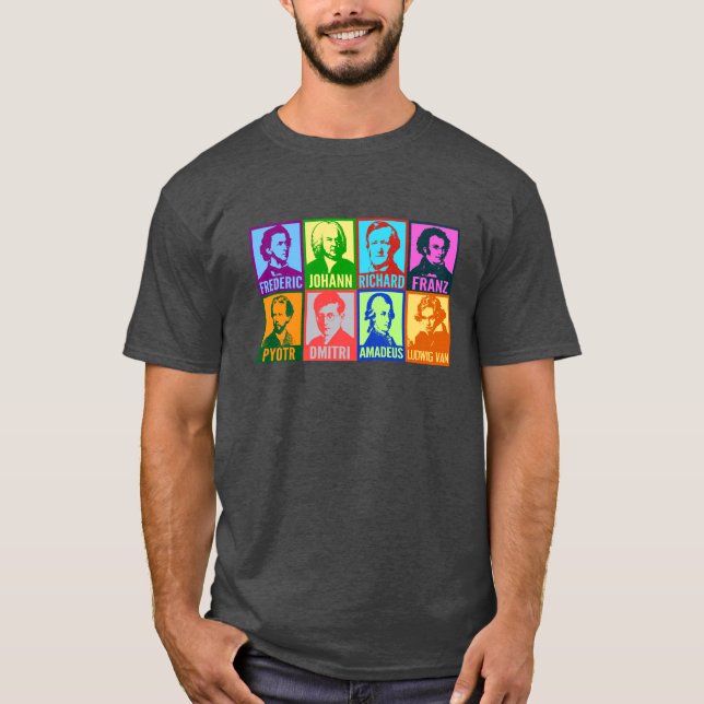 Compositor de música | Camiseta de un colorido mús (Anverso)
