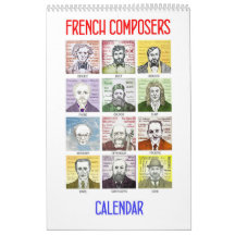 Compositores franceses - calendario de pared
