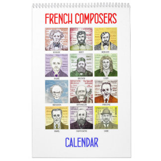 Compositores franceses - calendario de pared
