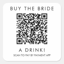 Compra a la novia una bebida Pegatina QR