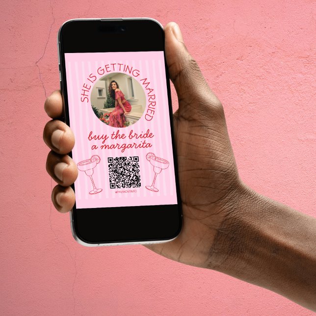 Compra a la novia una tarjeta de código Qr de foto (Buy the Bride a Margarita Photo Qr Code Card)
