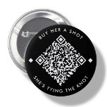 Cómprale un disparo | Botón Código QR de Bachelore<br><div class="desc">Mínimo blanco Cómprale un tiro,  está atando el diseño del código QR del Personalizado del nudo. Sólo agregar venmo,  cashapp,  url paypal</div>