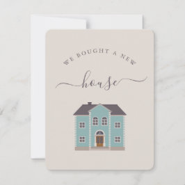 Compramos Una Nueva Casa Crema Y Invitación Verde 