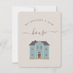 Compramos Una Nueva Casa Crema Y Invitación Verde
