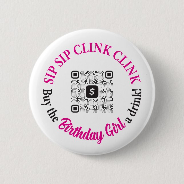 Comprar El Chica De Cumpleaños Una Bebida Botón De (Anverso)