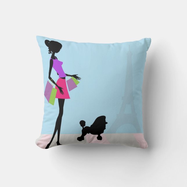Compras en París: almohada decorativa (Anverso)