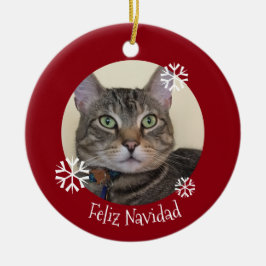 Comprimido Navidades de gato adorno de cerámica