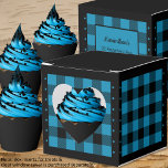 Comprobación de búfalo - Azul y negro - Caja de Fa<br><div class="desc">Casilla de selección de favores azul y búfalo negro. El texto de la parte posterior del cuadro es personalizable. Si utiliza el botón/herramienta 'editar diseño', también puede agregar sus propias imágenes/fotos. Hay otras coloridas disponibles. Vea la colección de todos los tamaños de caja y colores de verificación de búfalo aquí:...</div>