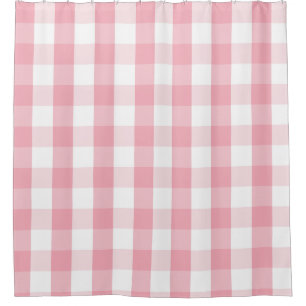 Comprobación de búfalo Cortina de ducha rosa y bla