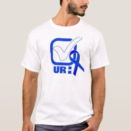 Comprobar la camiseta de la cinta azul del colon