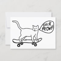 Comprobar la tarjeta negra del gato Meowt Punny Sk