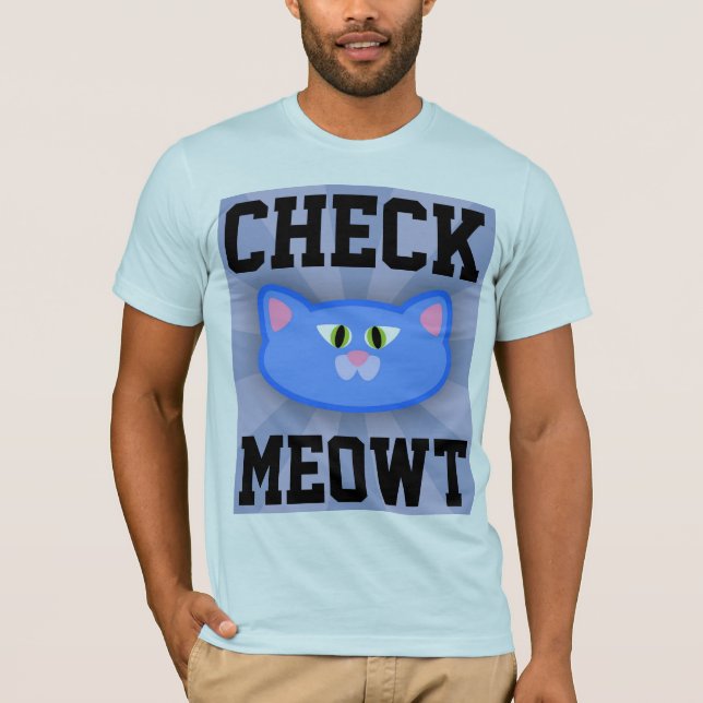 COMPROBAR LAS CAMISETAS CAT DE LOS HOMBRES DE MEOW (Anverso)