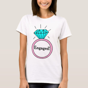 Comprometido! Camiseta del anillo del diamante gra