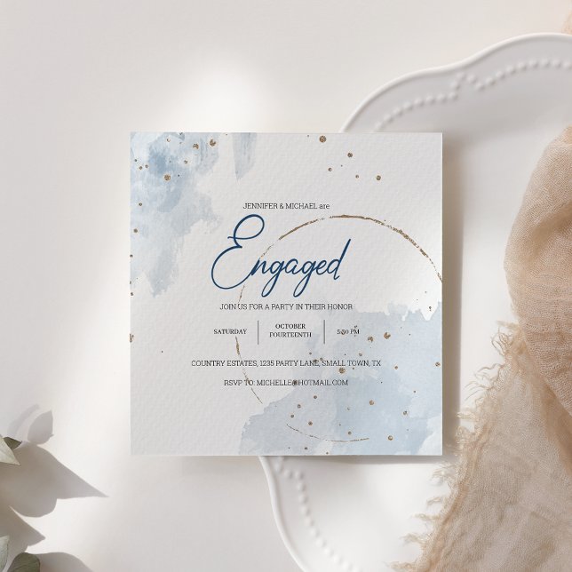 Compromiso con Purpurinas florales elegantes y de  (Subido por el creador)