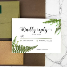 Compromiso de Boda de la hoja verde acuarela RSVP