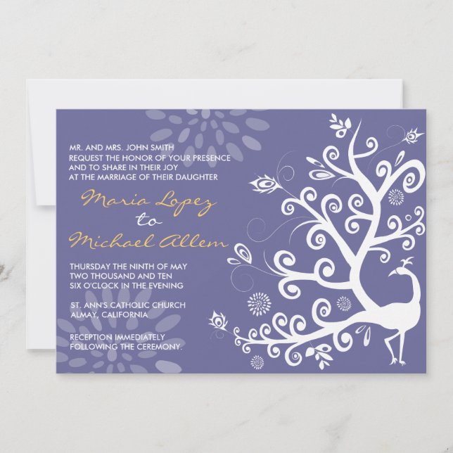 Compromiso de la invitación de la boda del pájaro (Anverso)