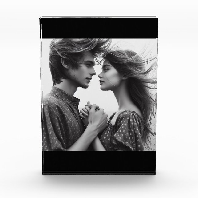 Compromiso de la pareja en el bloque de fotos negr (Anverso)