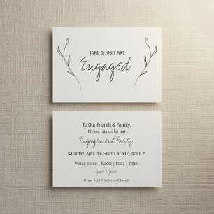 Compromiso floral, invitación fiesta comprometida