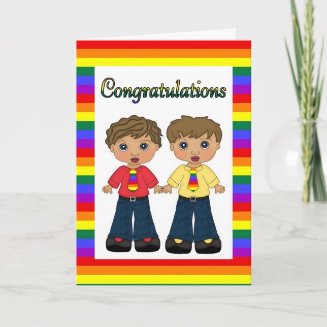 Compromiso gay de personalizable o tarjeta Boda (Anverso)