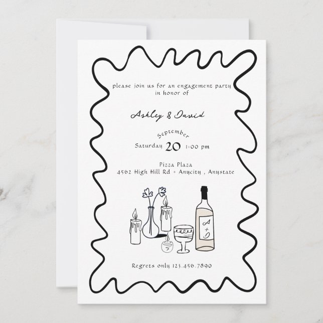 Compromiso Moderno | Invitaciones de Boda Capricho (Anverso)