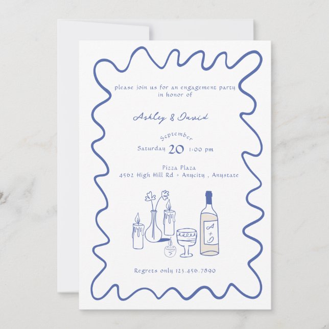 Compromiso moderno | Invitaciones de la boda capri (Anverso)