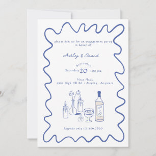 Compromiso moderno   Invitaciones de la boda capri