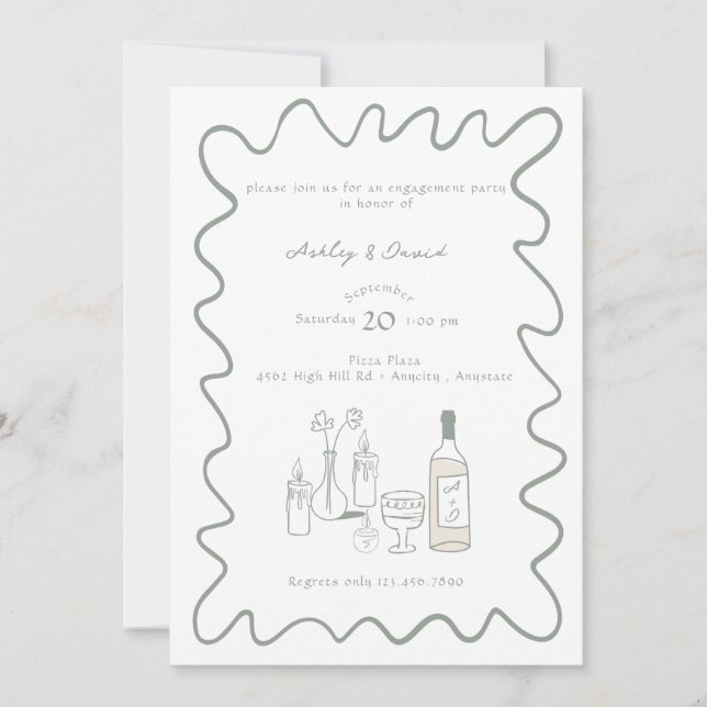Compromiso moderno | Invitaciones de la boda capri (Anverso)