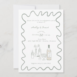 Compromiso moderno   Invitaciones de la boda capri