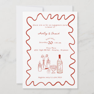 Compromiso moderno   Invitaciones de la boda capri
