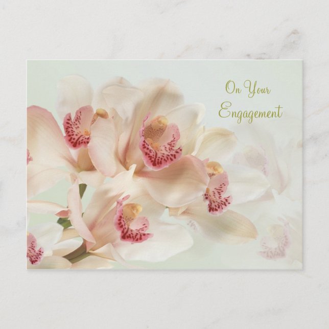 Compromiso - Orquídeas blancas con postal en flor (Anverso)