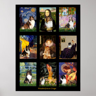 Compuesto de arte famoso de Shetland Sheepdog
