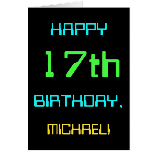 Computación digital divertida tema 17 cumpleaños (Frente)