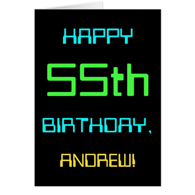 Computación digital divertida tema 55 cumpleaños (Frente)