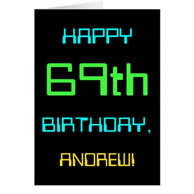 Computación digital divertida tema 69 cumpleaños (Frente)