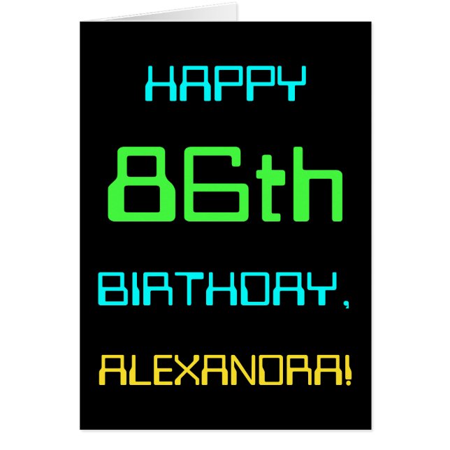 Computación digital divertida tema 86 cumpleaños (Frente)