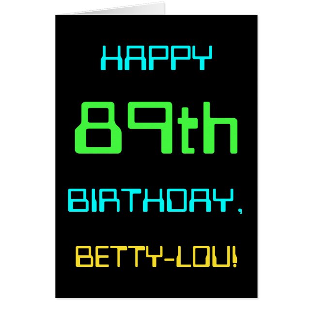 Computación digital divertida tema 89 cumpleaños (Frente)