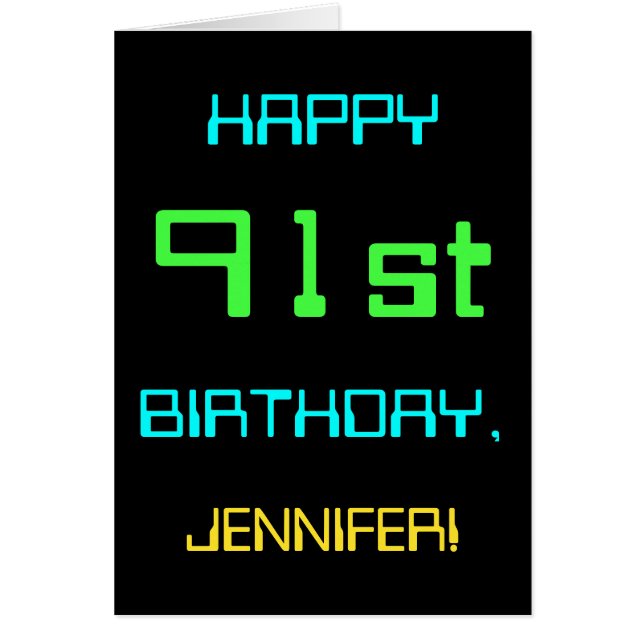 Computación digital divertida tema 91 cumpleaños (Frente)