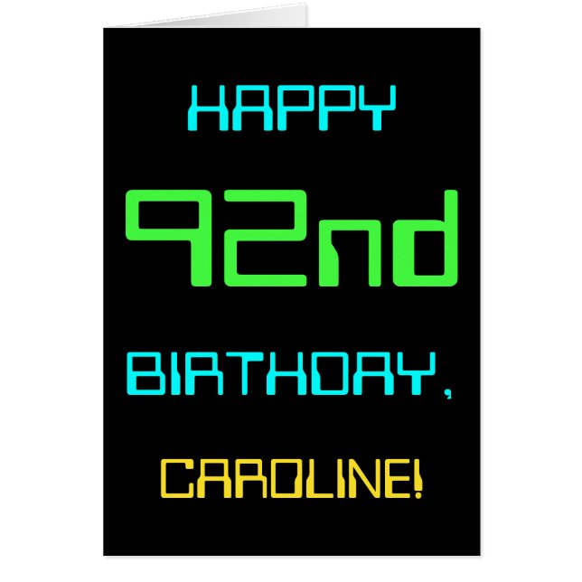 Computación digital divertida tema 92 cumpleaños (Frente)