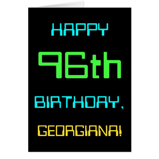 Computación digital divertida tema 96 cumpleaños (Frente)