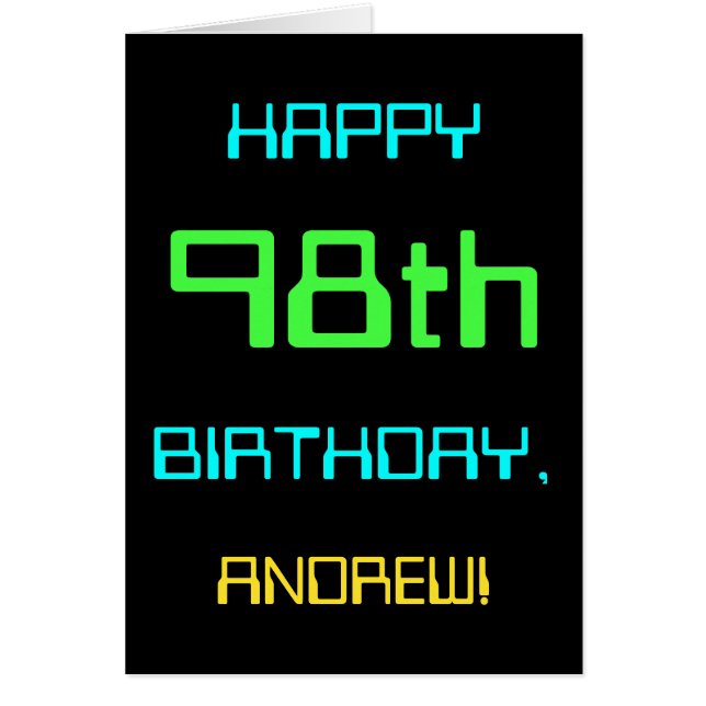 Computación digital divertida tema 98 cumpleaños (Frente)