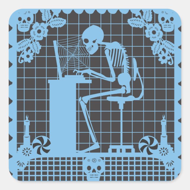 Computadora Muerto Pegatina Set (Anverso)